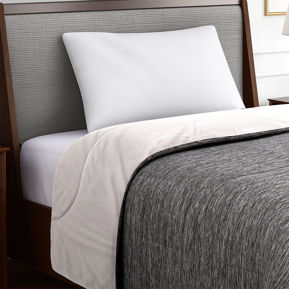 Hush Haven Reversible Two-Tone Patterned Ultra-Cooling Quilt (Size 229X173cm) - Grey