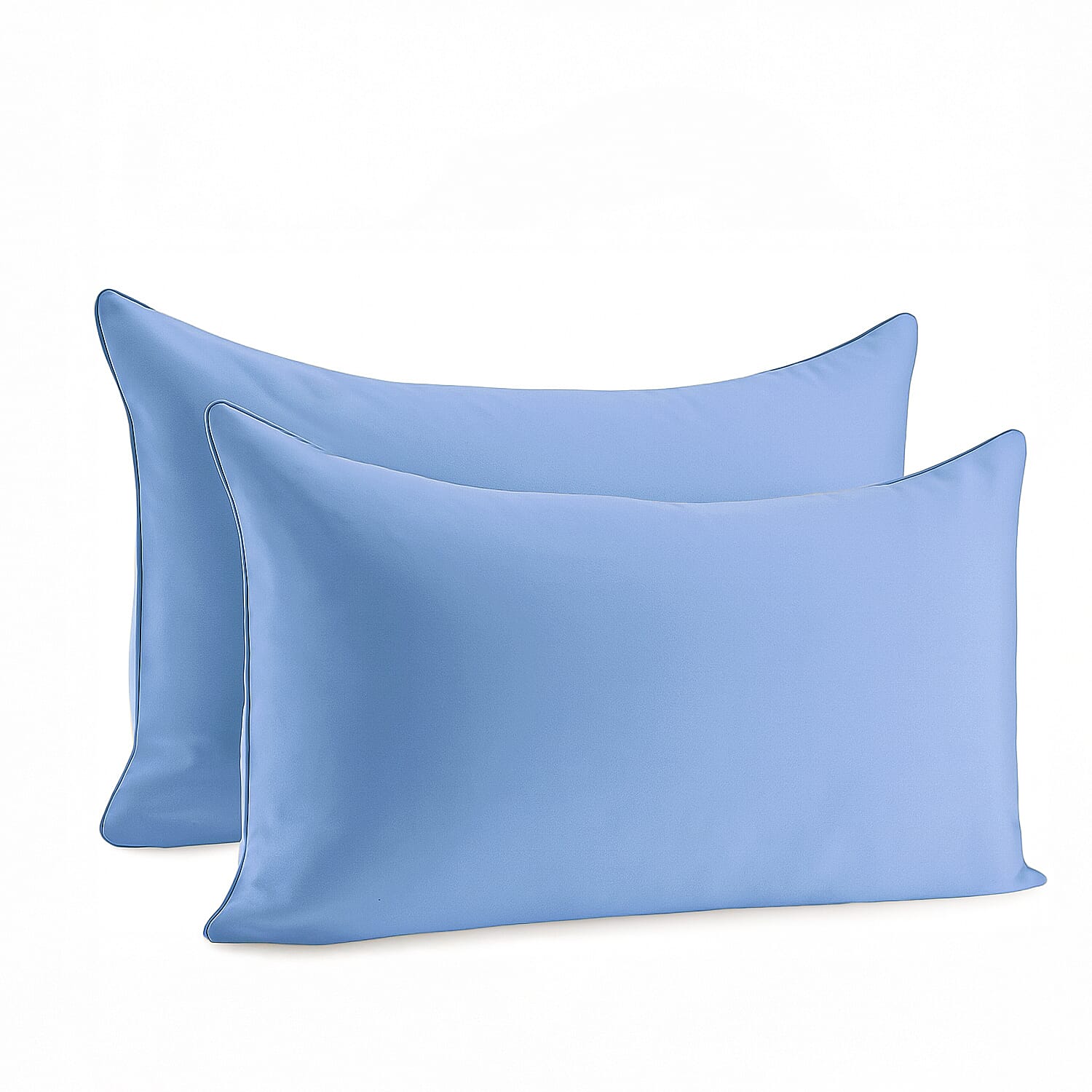Hush Haven - Set of 2 Soft - Breathable Bamboo Pillowcases (Size 75x50cm) - Blue