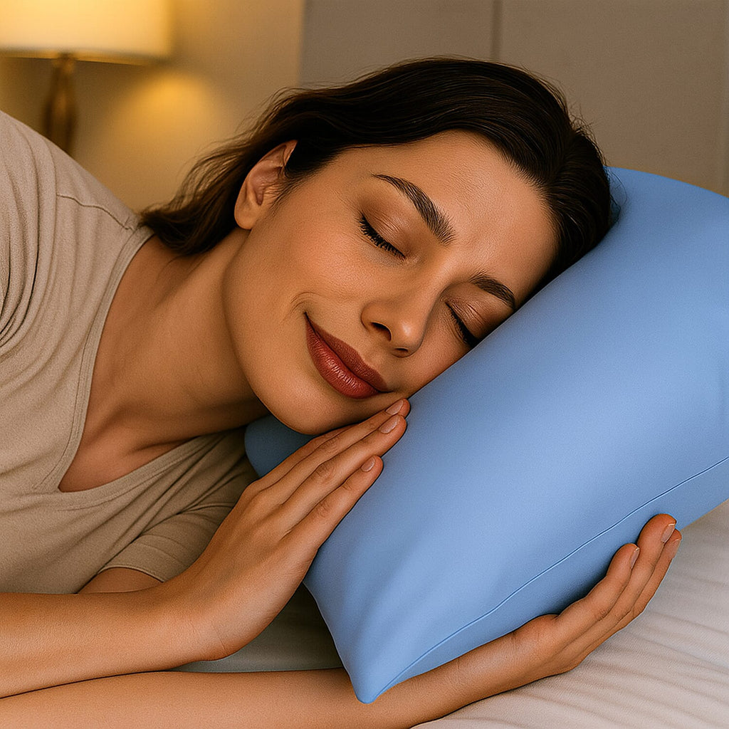Hush Haven - Set of 2 Soft - Breathable Bamboo Pillowcases (Size 75x50cm) - Blue