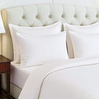 Hush Haven Set of 6 Cotton Solid Colour Duvet Cover Set- 2 Pillowcases, 1 Duvet Cover - 1 Fitted Sheet (Size 200x200cm) - Off White