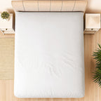 Hush Haven Set of 6 Cotton Solid Colour Duvet Cover Set- 2 Pillowcases, 1 Duvet Cover - 1 Fitted Sheet (Size 200x200cm) - Off White
