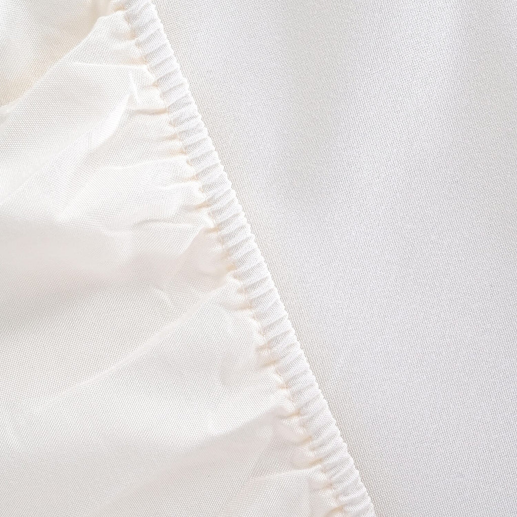 Hush Haven Set of 6 Cotton Solid Colour Duvet Cover Set- 2 Pillowcases, 1 Duvet Cover - 1 Fitted Sheet (Size 200x200cm) - Off White