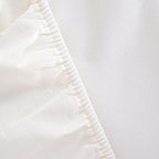 Hush Haven Set of 6 Cotton Solid Colour Duvet Cover Set- 2 Pillowcases, 1 Duvet Cover - 1 Fitted Sheet (Size 200x200cm) - Off White