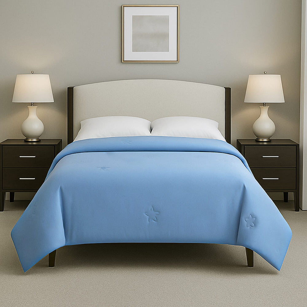 Hush Haven Soft - Breathable Bamboo Viscose Quilt with Quilting (Size 200x200) - Light Blue