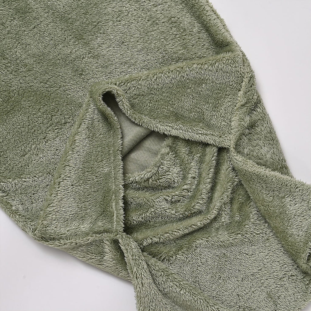Hush Haven 4 Piece Luxury Teddy Fleece Duvet Cover Set - Inc. 1 Duvet Cover, 1 Fitted Sheet with 2 Pillowcases (Double) - Green