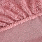 Hush Haven 4 Piece Luxury Teddy Fleece Duvet Cover Set - Inc. 1 Duvet Cover, 1 Fitted Sheet with 2 Pillowcases (Double) - Pink