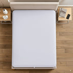 Hush Haven Tencel Waterproof Mattress Protector (Size 150 x 200 cm) - White
