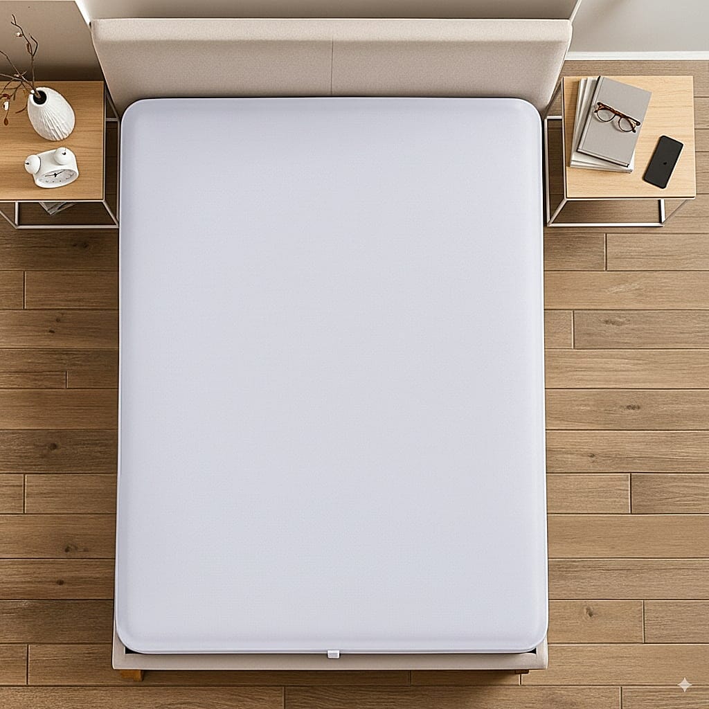 Hush Haven Tencel Waterproof Mattress Protector (Size 180 x 200 cm) - White