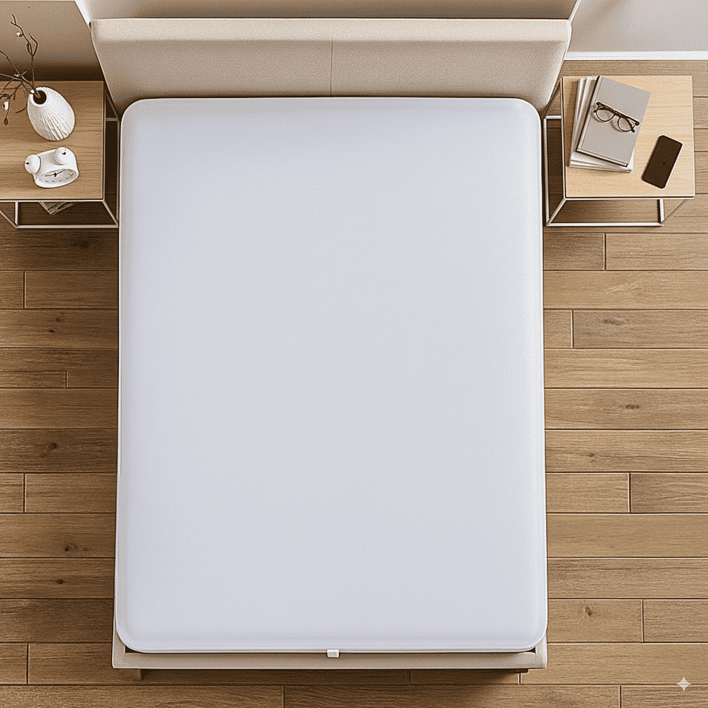 Hush Haven Tencel Waterproof Mattress Protector (Size 180 x 200 cm) - White