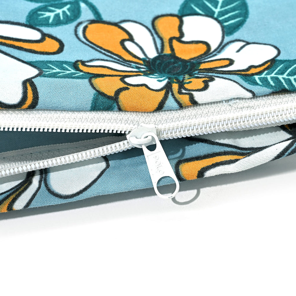 Hush Heaven 3-Piece Floral Print Duvet Set with Pillow Covers - Storage Bag (Size King) - Blue
