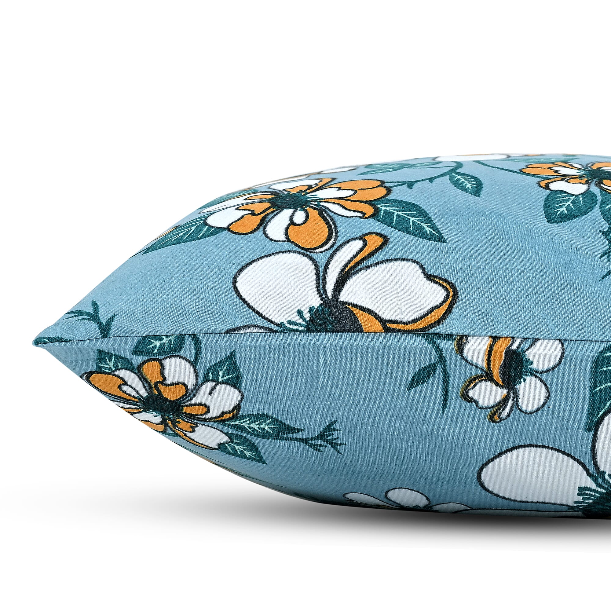 Hush Heaven 3-Piece Floral Print Duvet Set with Pillow Covers - Storage Bag (Size King) - Blue