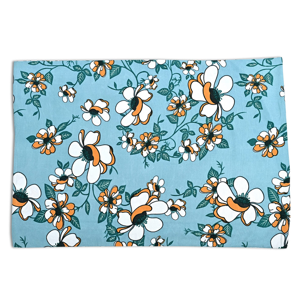 Hush Heaven 3-Piece Floral Print Duvet Set with Pillow Covers - Storage Bag (Size King) - Blue