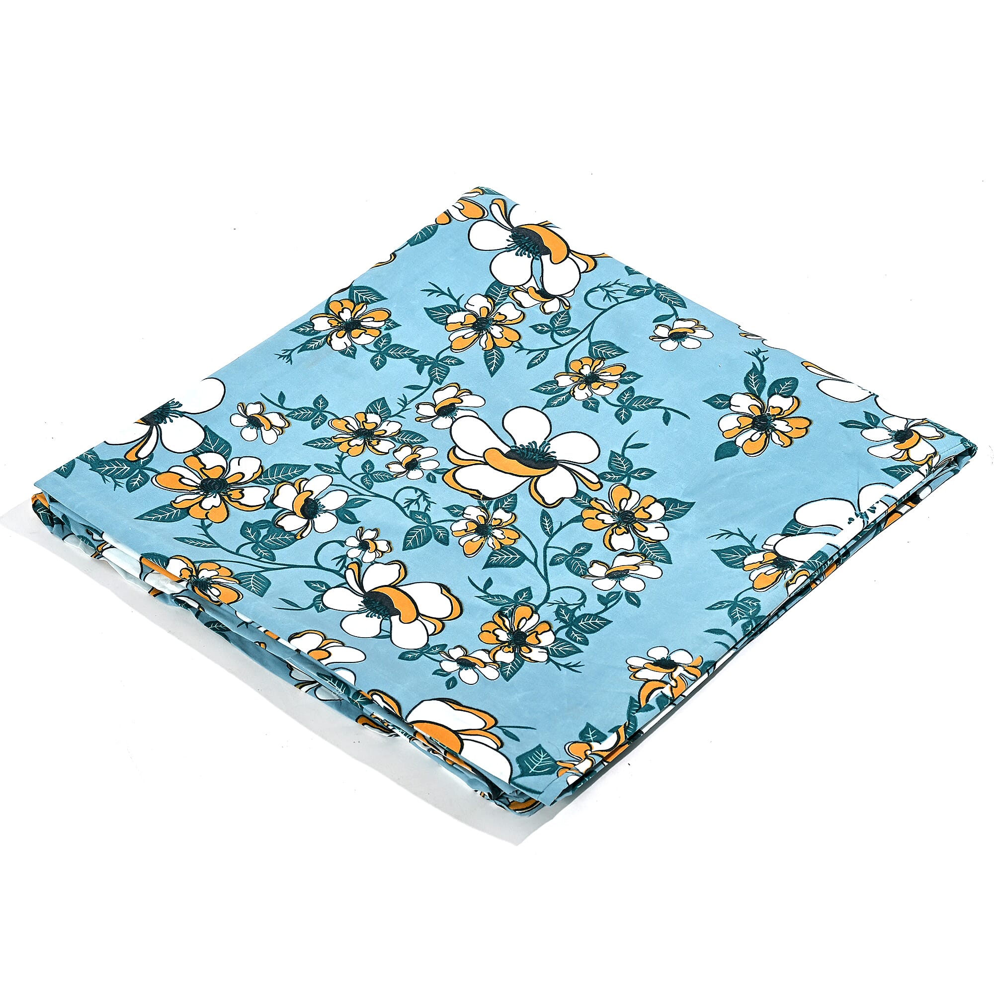 Hush Heaven 3-Piece Floral Print Duvet Set with Pillow Covers - Storage Bag (Size King) - Blue