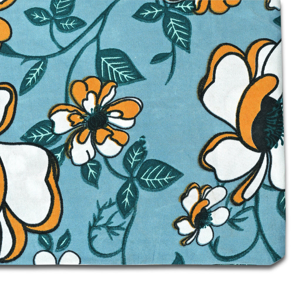 Hush Heaven 3-Piece Floral Print Duvet Set with Pillow Covers - Storage Bag (Size King) - Blue