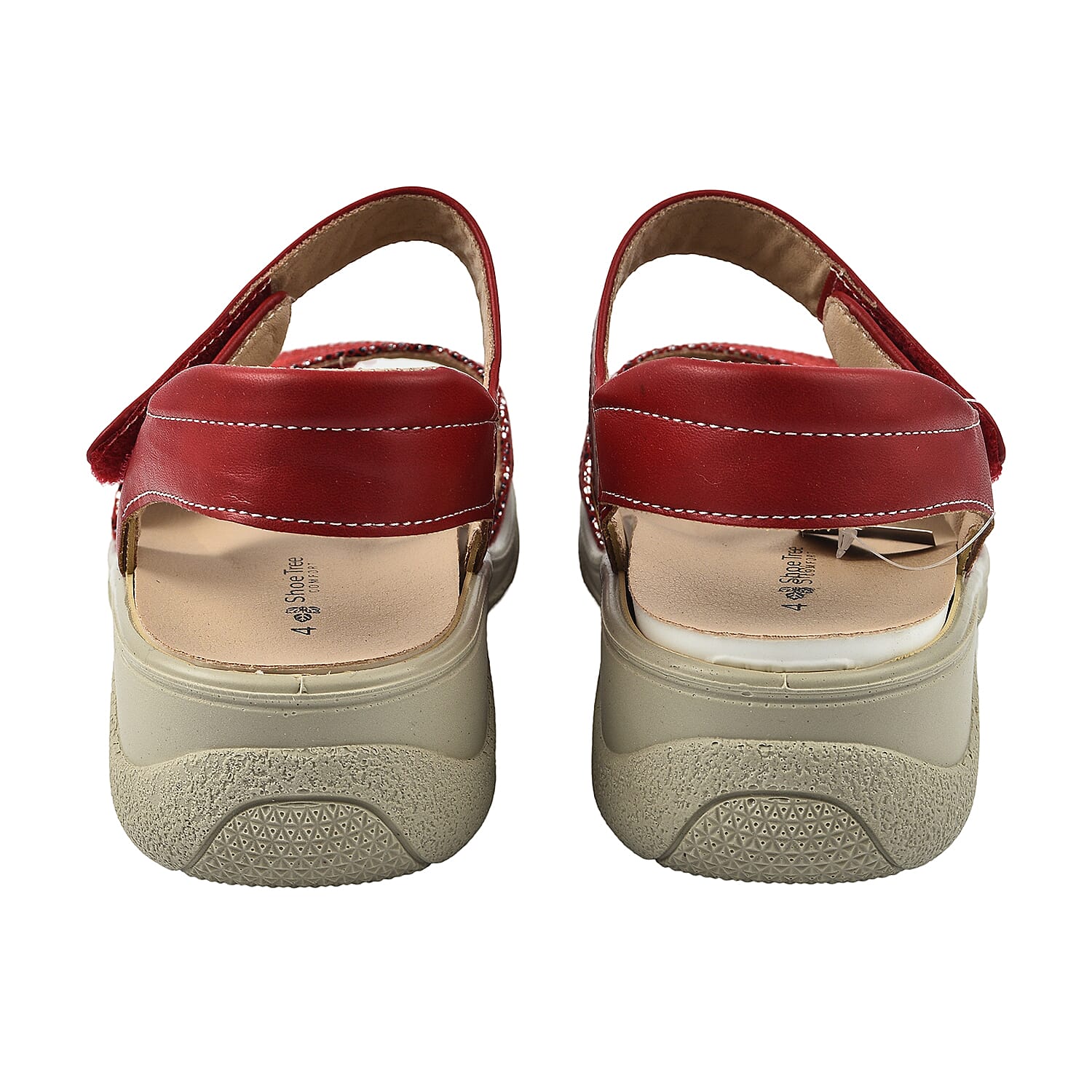 IRIS Low Wedge Wide Fitting Sandal (Size 4) - Red