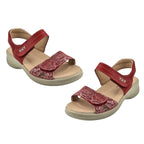 IRIS Low Wedge Wide Fitting Sandal (Size 4) - Red