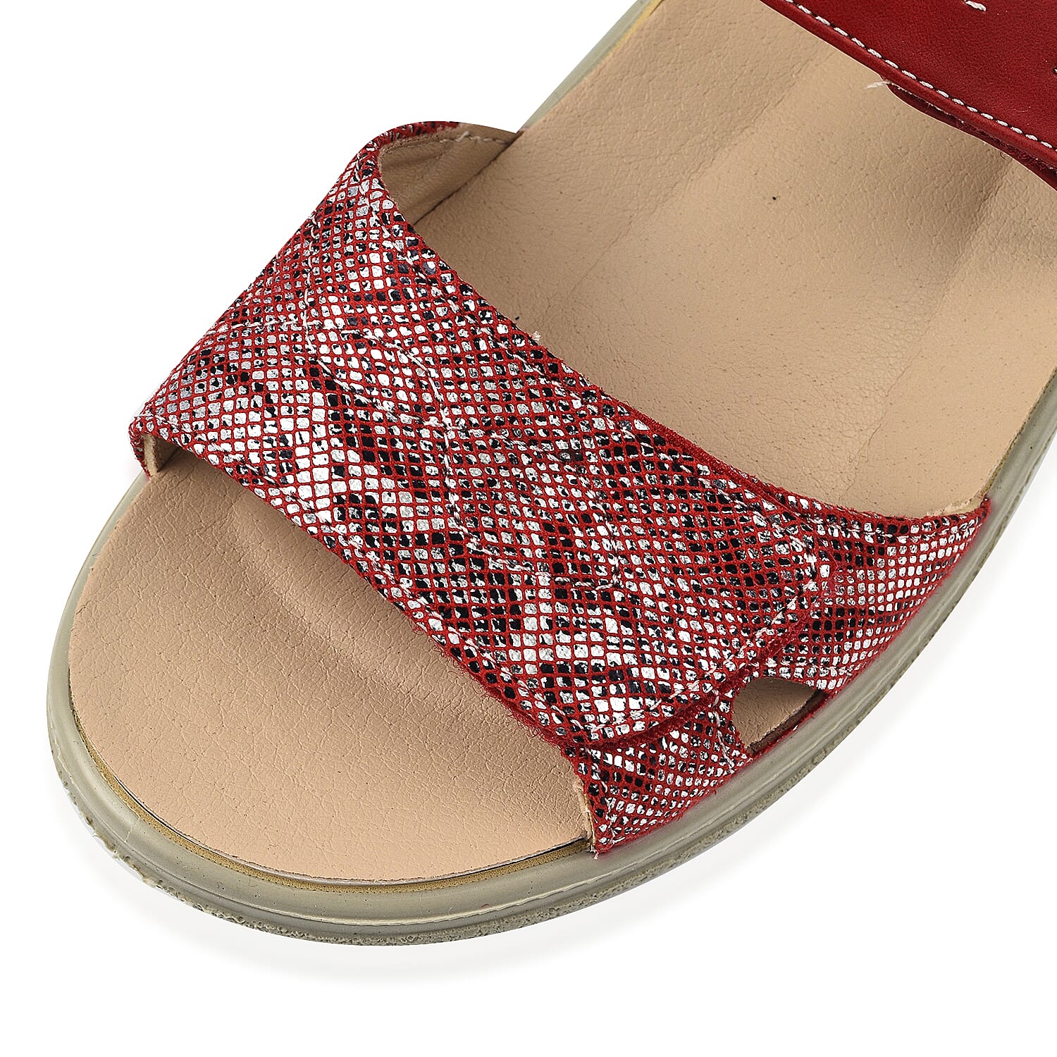 IRIS Low Wedge Wide Fitting Sandal (Size 4) - Red