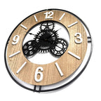 Designer Big Wall Clock (Size 53cm) - Brown - White