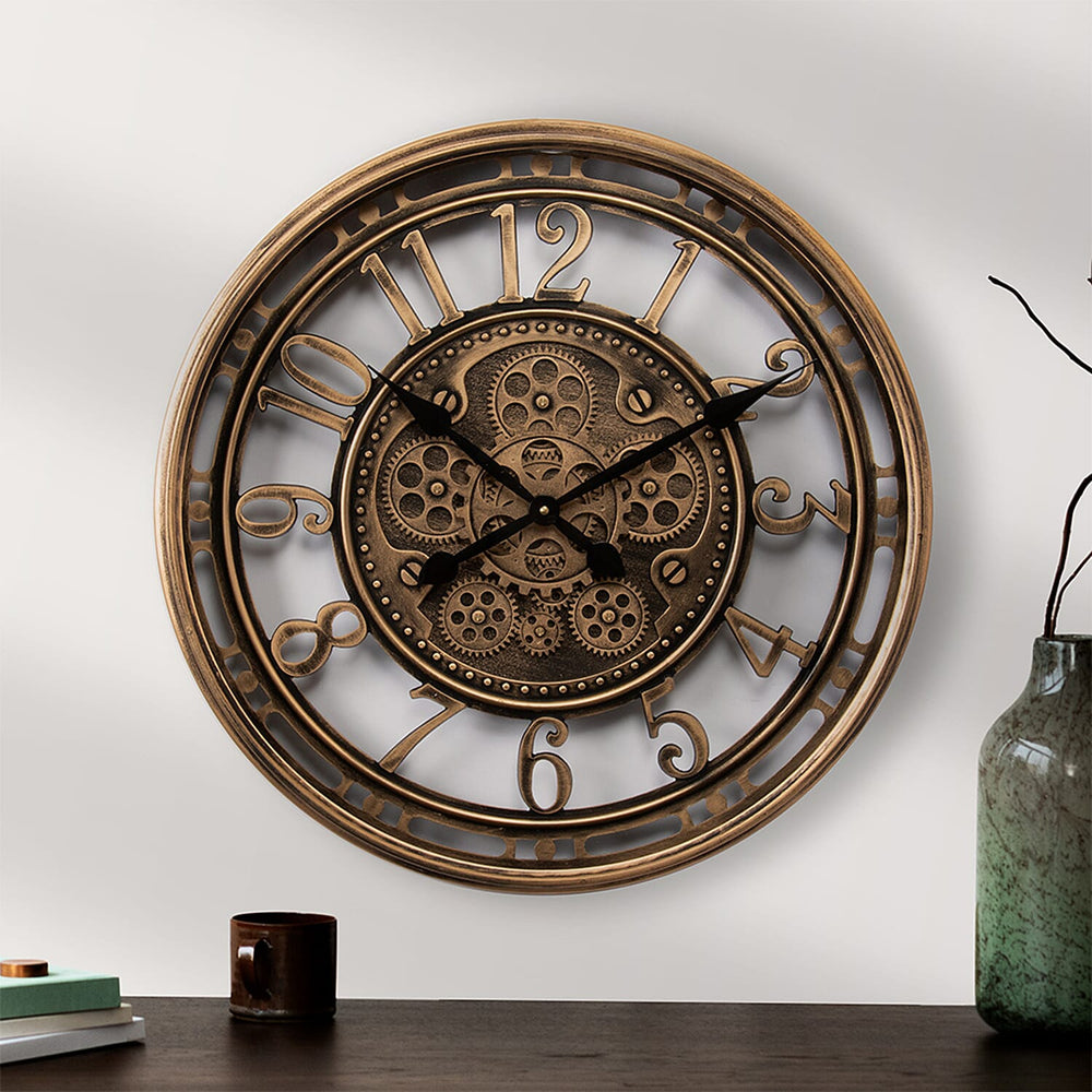 COG Wall Clock 52cm - Gold