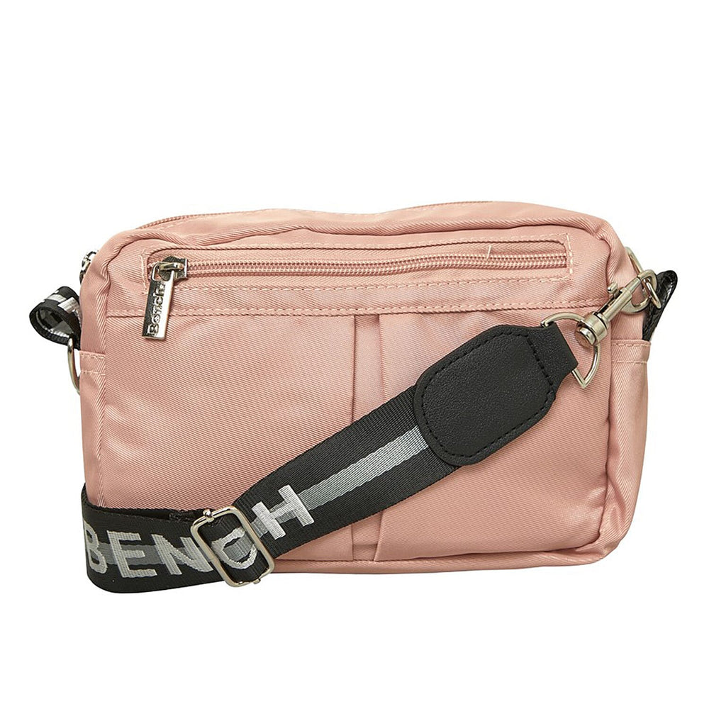BENCH Compact Crossbody Bag with Logo Strap - Pink