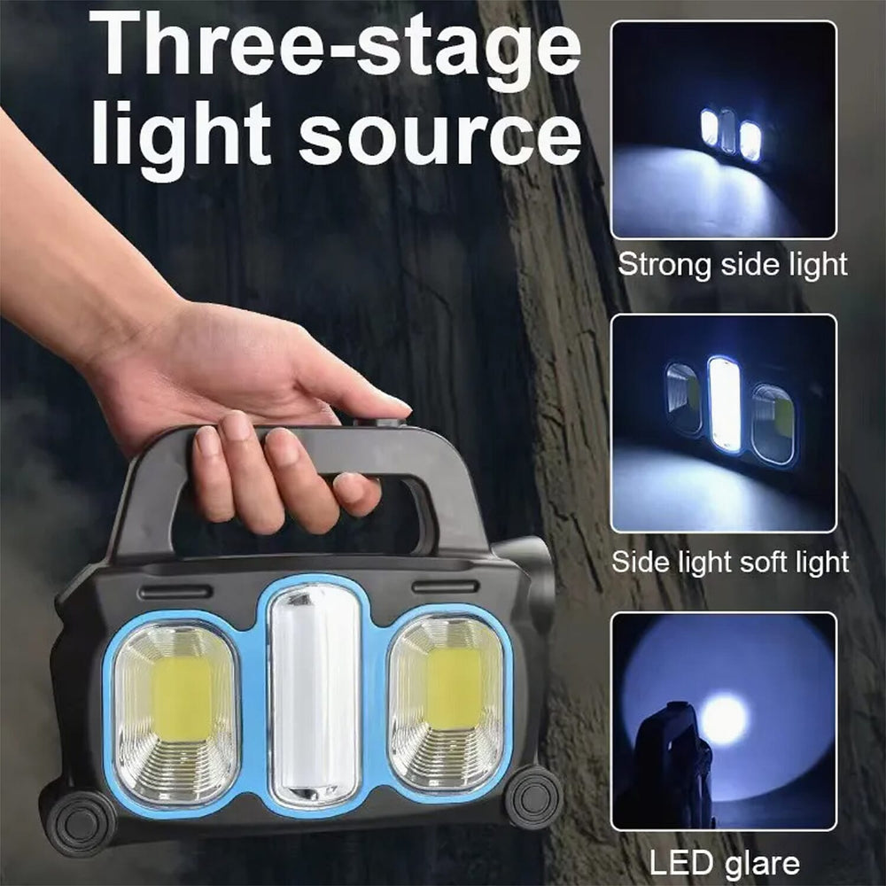 Solar Rechargeable Searchlight (2400mAh Lithium Battery Inc.) - Black