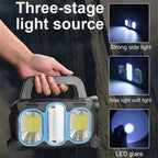 Solar Rechargeable Searchlight (2400mAh Lithium Battery Inc.) - Black