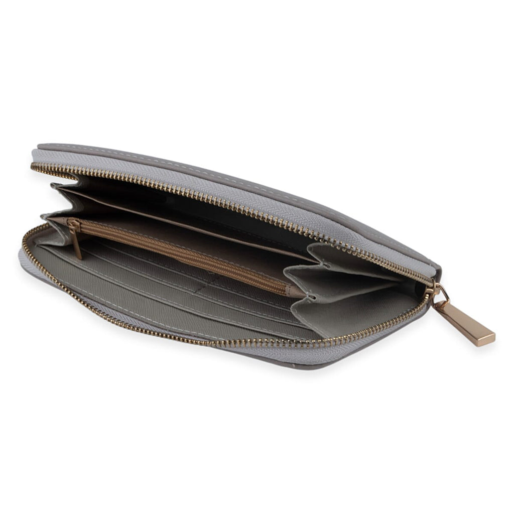 Designer Inspired Women Wallet with Gift Box - Grey