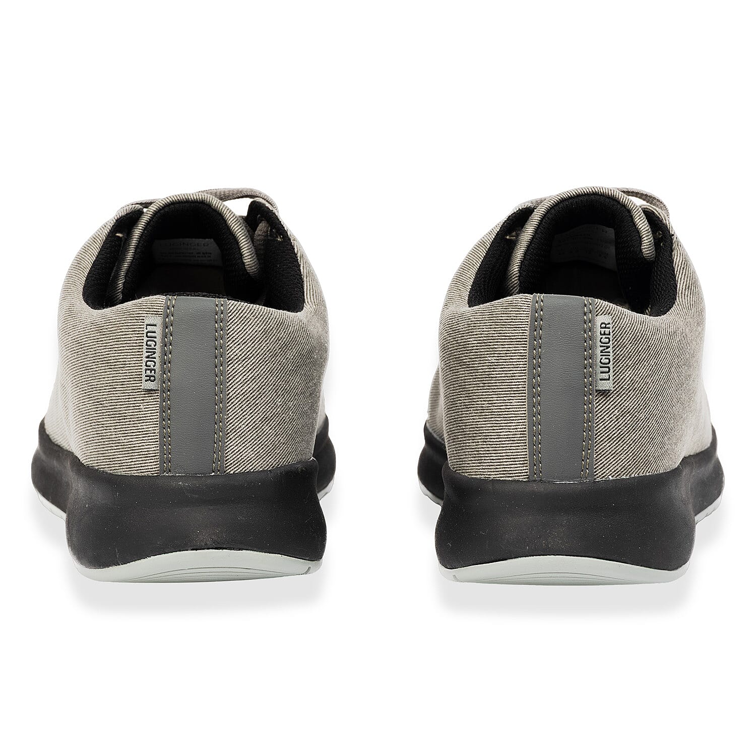 Luginger Mens Textured Lace-Up Trainers (Size - 10.5) - Grey