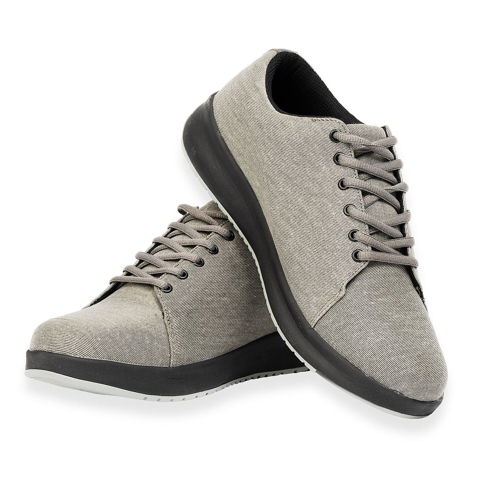 Luginger Mens Textured Lace-Up Trainers (Size - 6.5) - Grey