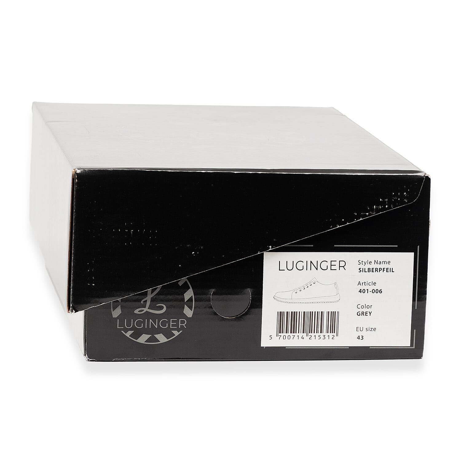 Luginger Mens Textured Lace-Up Trainers (Size - 6.5) - Grey