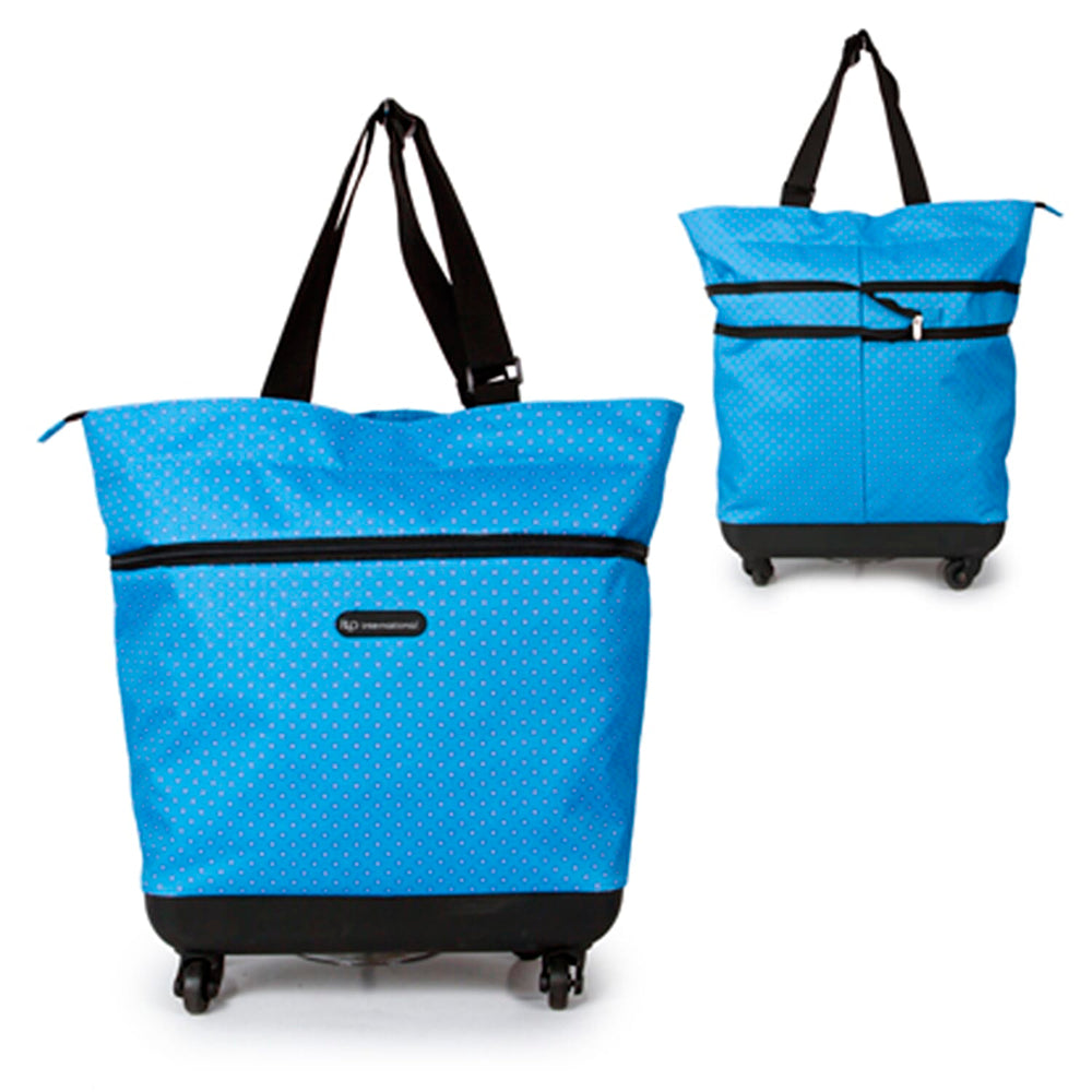 Expandable Cabin Bag with 4-Wheel - Blue