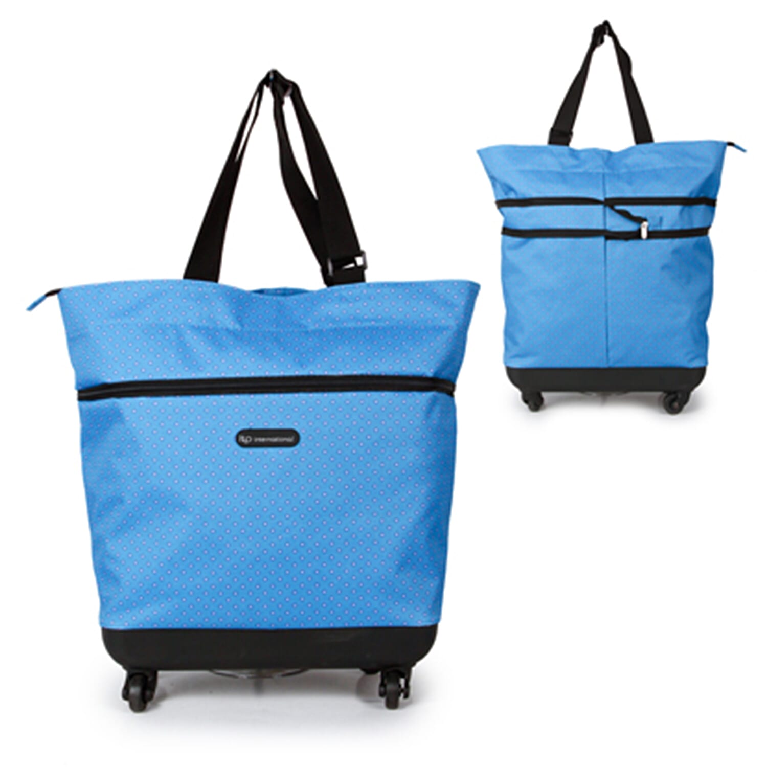Expandable Cabin Bag with 4-Wheel - Blue