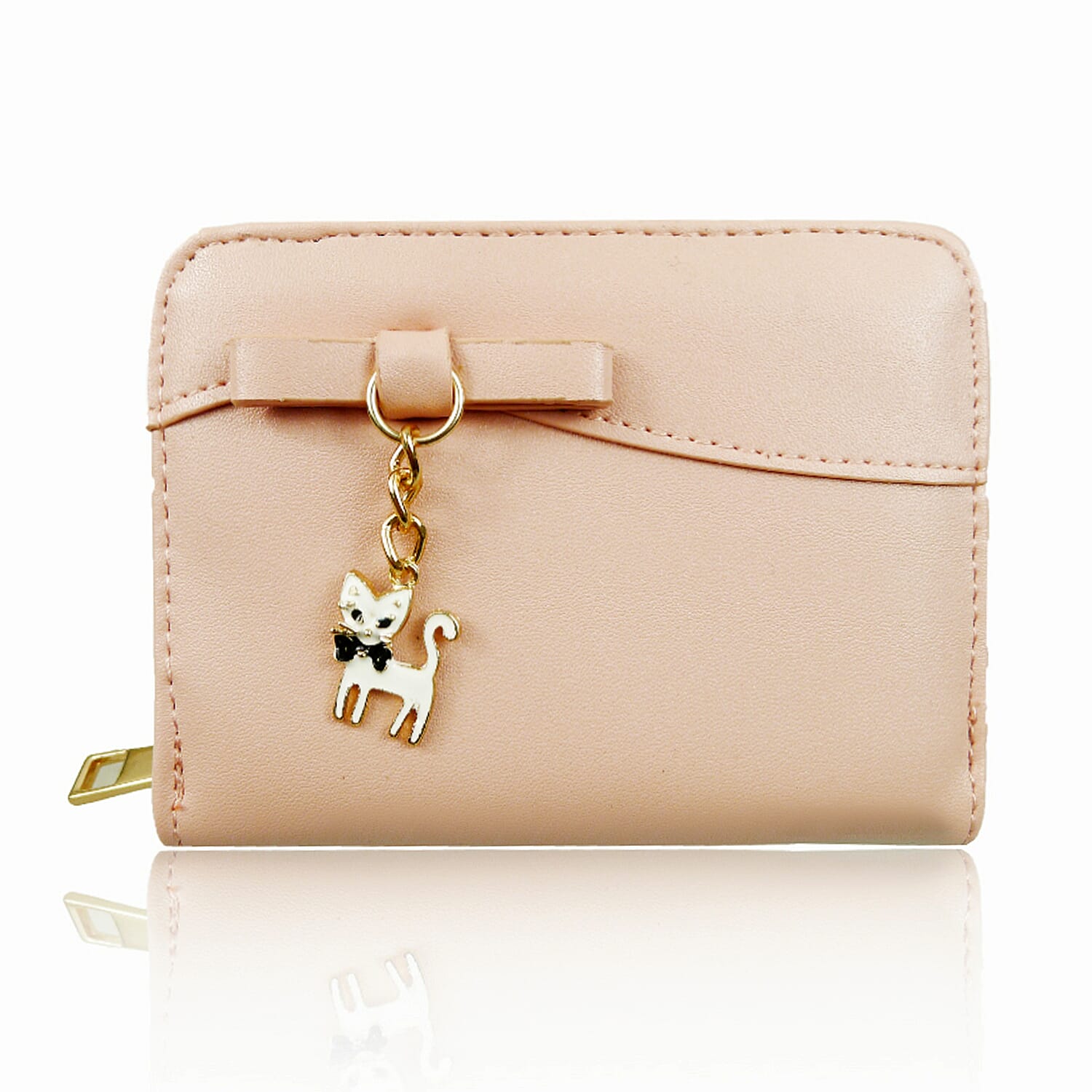 Leatherette Cat Small Purse - Light Pink