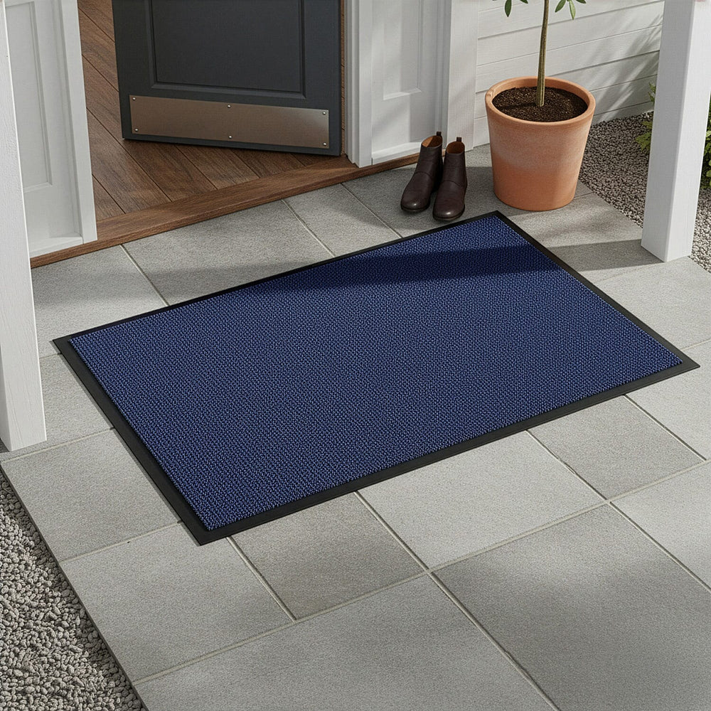 Machine Washable Anti Skid - Slip Large Door Mat (Size 120x60cm) - Blue