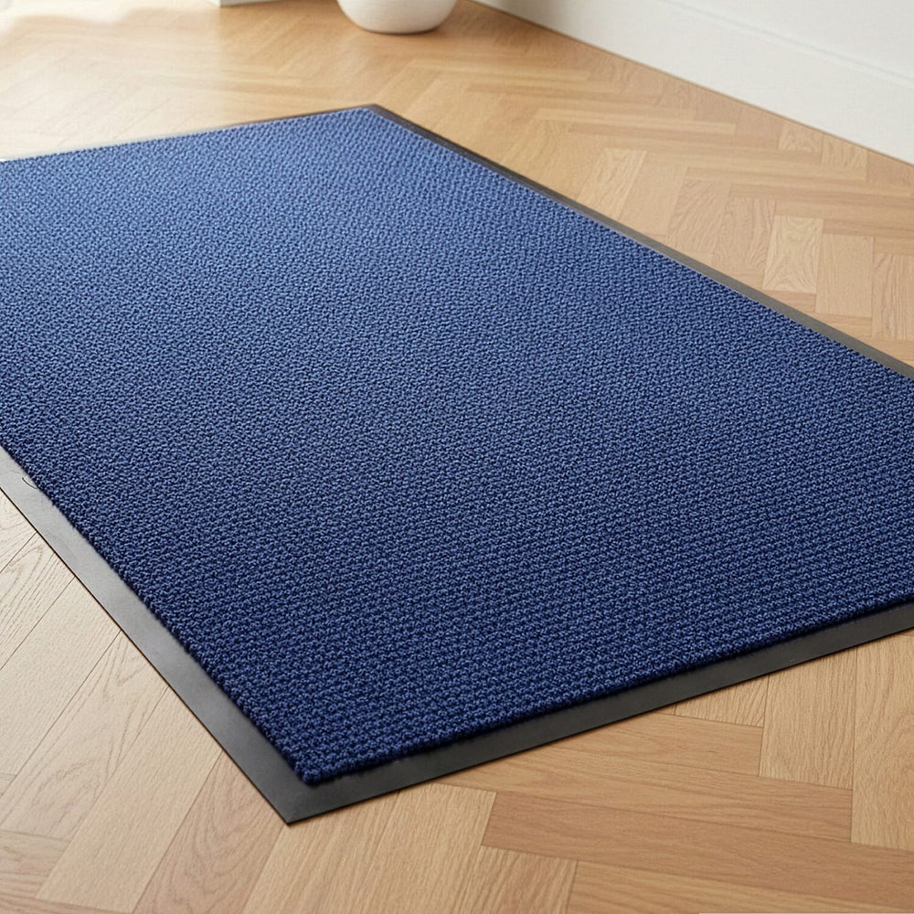 Machine Washable Anti Skid - Slip Large Door Mat (Size 120x60cm) - Blue