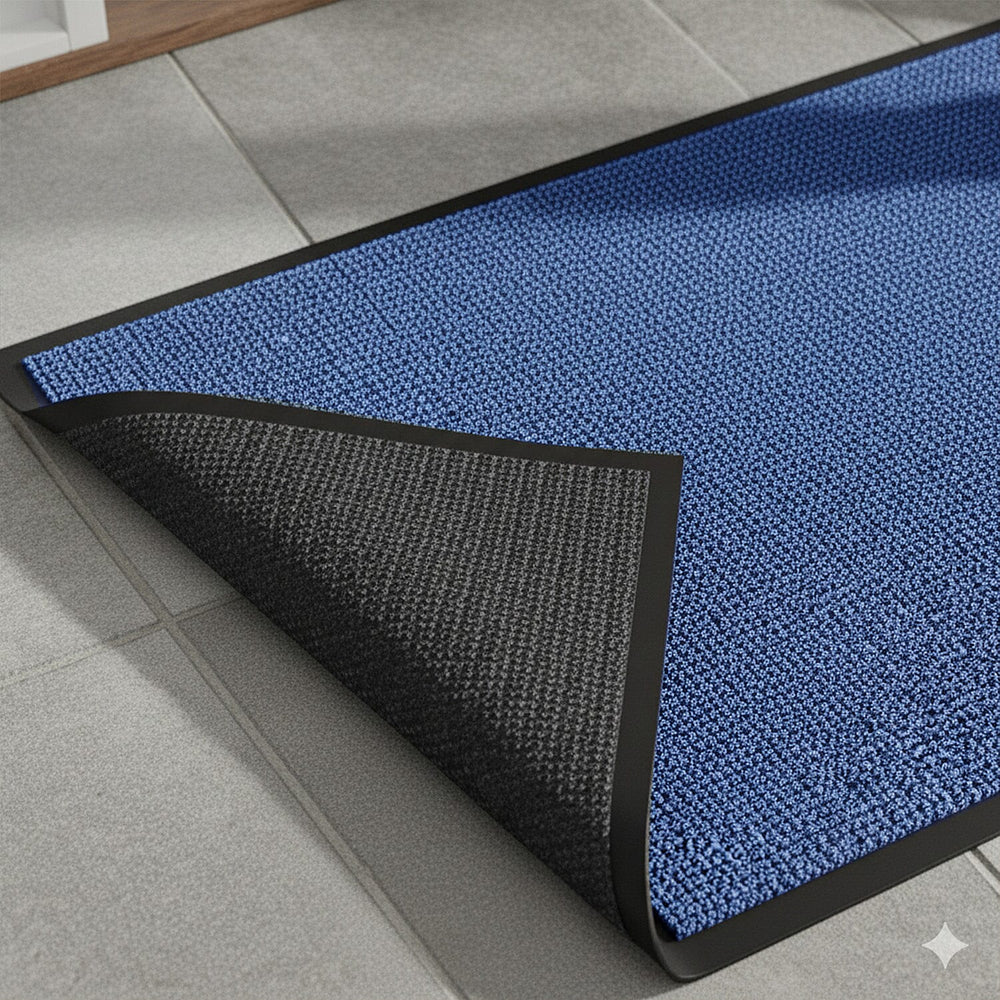 Machine Washable Anti Skid - Slip Large Door Mat (Size 120x60cm) - Blue
