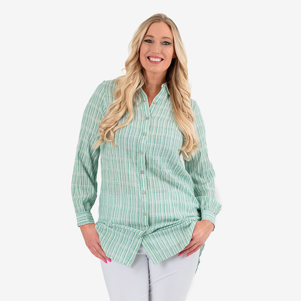 Stripe Long Shirt (Size - 8) - Green