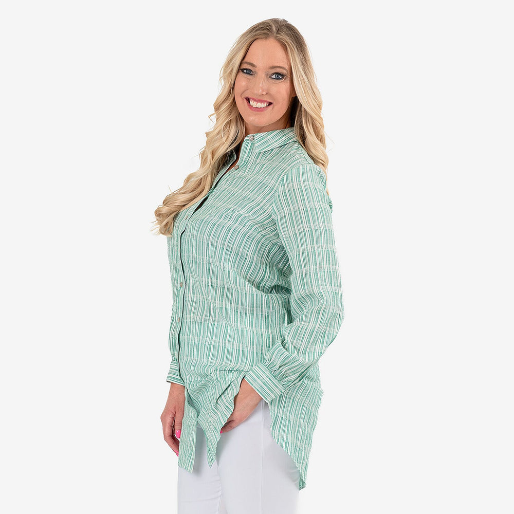 Stripe Long Shirt (Size - 8) - Green
