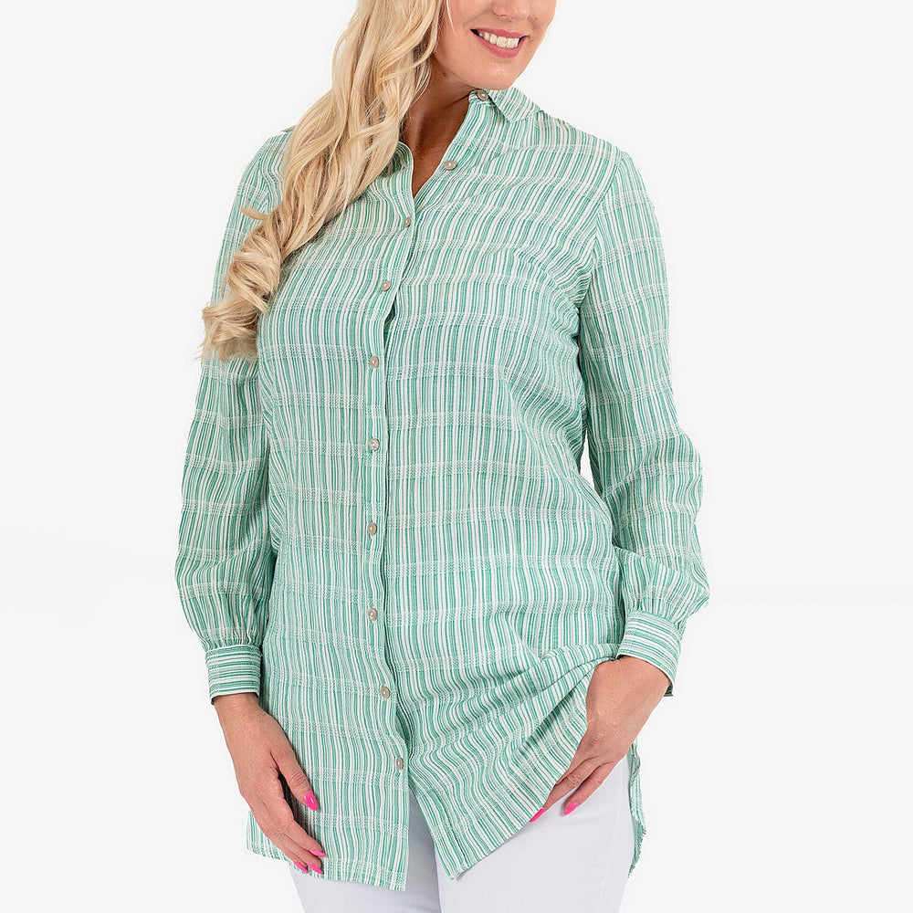 Stripe Long Shirt (Size - 8) - Green