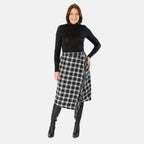 Ladies Asymetric Knitted Skirt (Size L) - Black