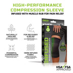 Green Drop Knee Compression Sleeve (Size - L-XL, 40-48cm) - Black