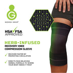 Green Drop Knee Compression Sleeve (Size - L-XL, 40-48cm) - Black