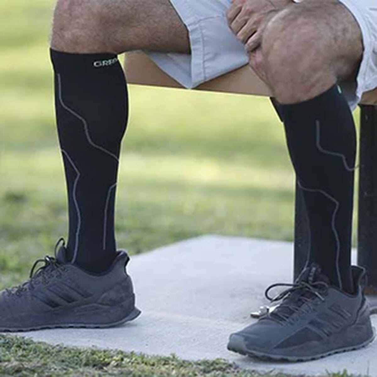 Green Drop Compression Socks (Size - L-XL, 6-9) - Black