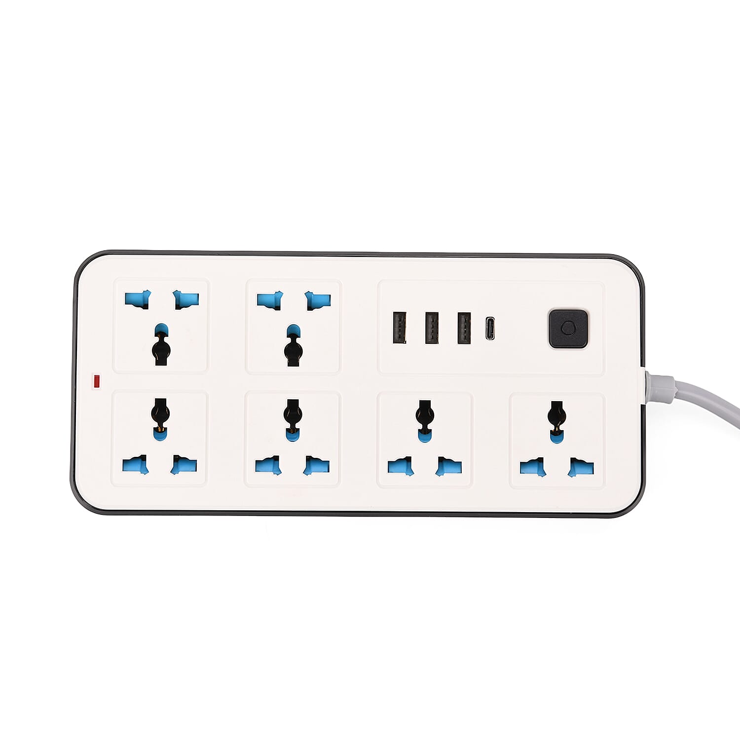 EVERY HOME MUST HAVE - Multi-Functional 6 Plug Socket With 3 Usb Port And A Type C Port- 2 Meter Cable (220-250V) - Black