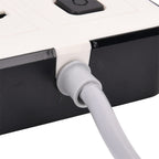 EVERY HOME MUST HAVE -- Multi-Functional 6 plug Socket with 3 USB Port and a type C port- 2 meter Cable (220-250V) - White