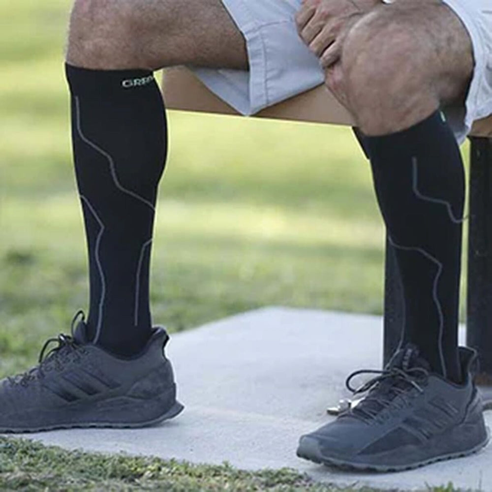 Green Drop Compression Socks (Size - S-M, 3-6) - Black