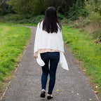 Ladies Faux Fur Wool Blend Shawl Wrap (One Size) - White