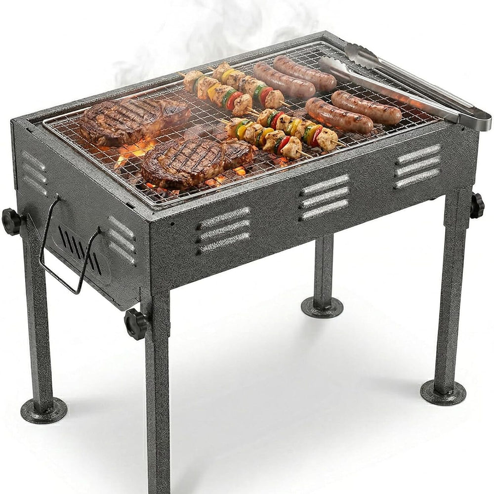 Portable Japanese Outdoor Charcoal BBQ Grill - Black
