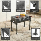 Portable Japanese Outdoor Charcoal BBQ Grill - Black
