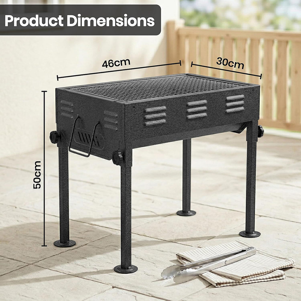 Portable Japanese Outdoor Charcoal BBQ Grill - Black
